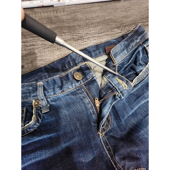 &tg Jeans Womens 28 Blue Dark Stonewashed Slim Skinny Low Rise Cotton Denim - Picture 9 of 10